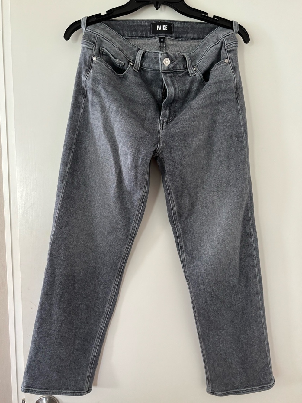 PAIGE women’s Washed Gray Straight Jeans size 28